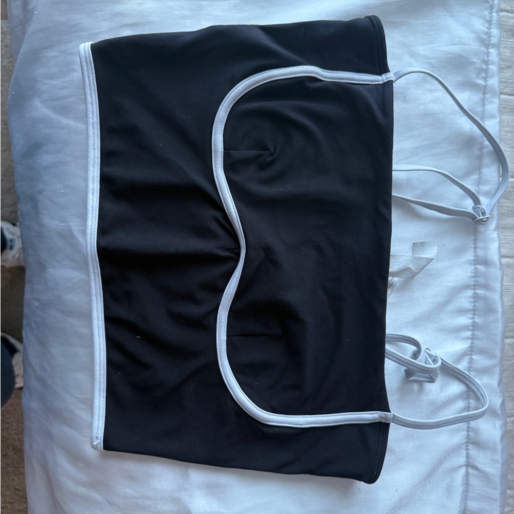 alo Black and White Strapless Top
